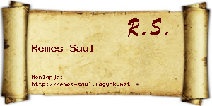 Remes Saul névjegykártya